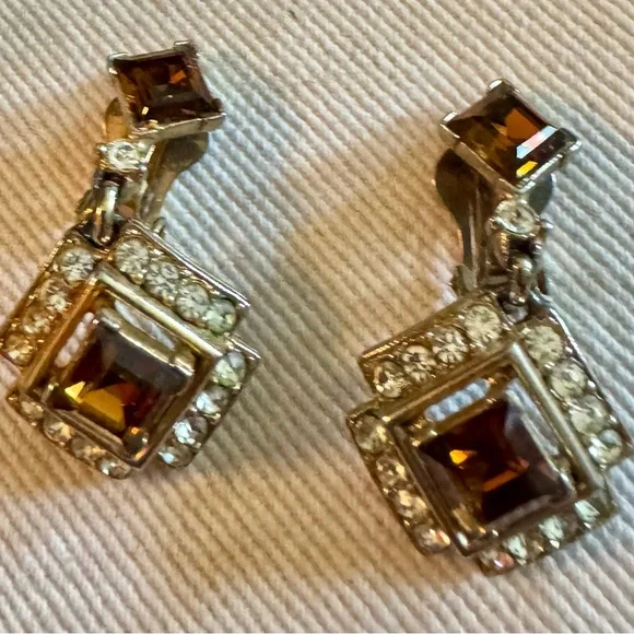 5 piece BOGOFF Elegant Gold and Brown Rhinestones Set, Hollywood Glam , Deco